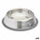 Comedero para Perro Plateado Gris Goma Metal 15 x 4 x 15 cm (24 Unidades)