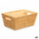 Cesta Multiusos Natural Bambú 15 x 29 x 8,5 cm (12 Unidades) Con asas