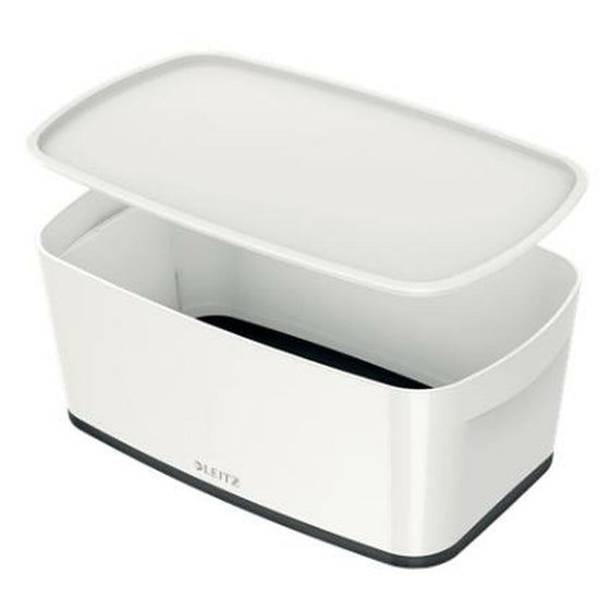 Caja de Almacenaje con Tapa Leitz MyBox WOW Blanco Negro ABS 31,8 x 12,8 x 19,1 cm