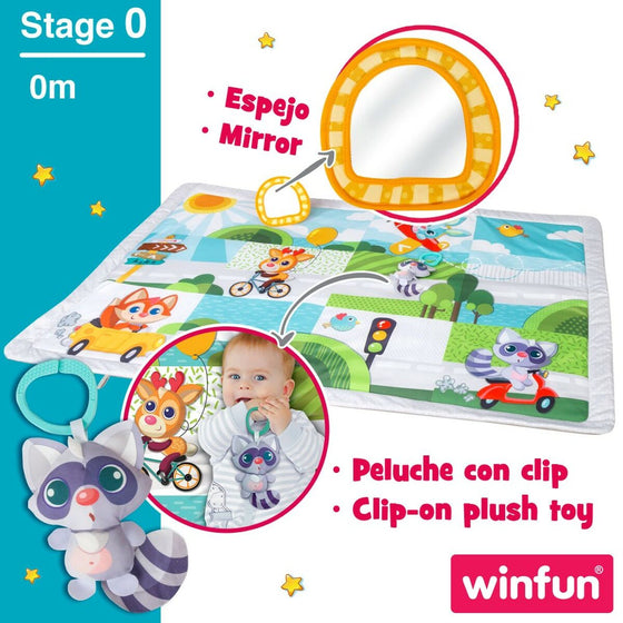 Alfombra de juego Winfun Animales Tela (2 Unidades)