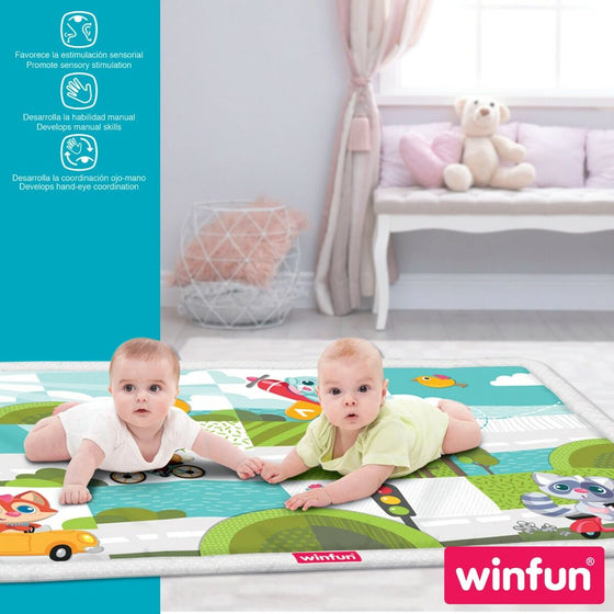 Alfombra de juego Winfun Animales Tela (2 Unidades)