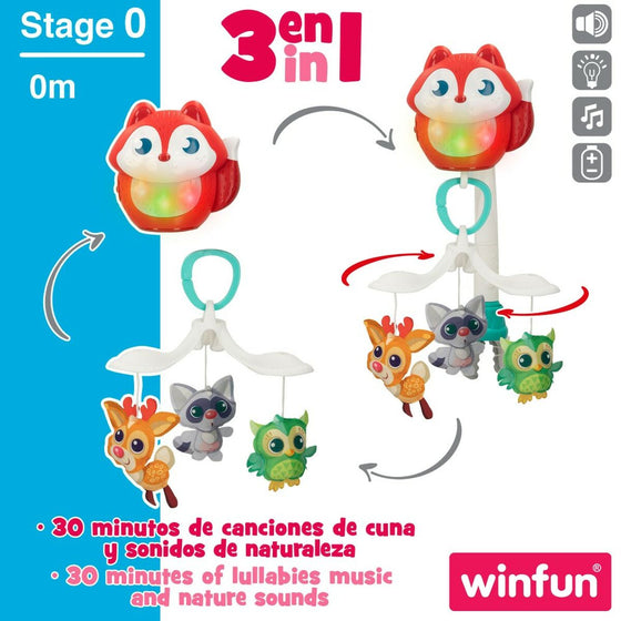 Carrusel para Cuna Winfun 3 en 1 Animales Plástico 31,5 x 42 x 20 cm (2 Unidades)