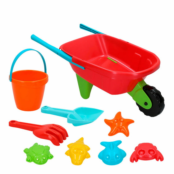 Set de Juguetes de Playa Colorbaby Carretilla Polipropileno (10 Unidades)