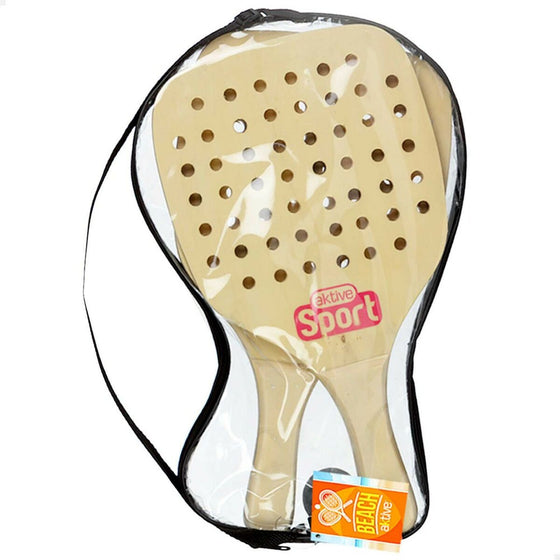 Palas de Playa con Pelota Aktive 22 x 39 cm (6 Unidades)