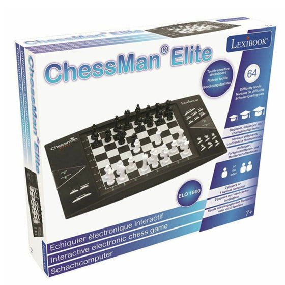 Juego de Mesa Chessman Elite Lexibook CG1300 Negro/Blanco (Portugués, Francés, Inglés, Español, Italiano) (1 Pieza)