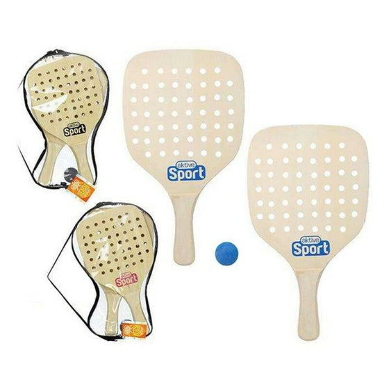 Palas de Playa con Pelota Sport Aktive 12 mm Azul Naranja 22 x 1 x 39 cm