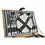 Cesta DKD Home Decor Mimbre Pícnic Cerámica Natural Azul Poliéster Acero Inoxidable (41 x 33 x 23 cm)