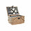 Cesta DKD Home Decor Mimbre Pícnic Cerámica Natural Azul Poliéster Acero Inoxidable (41 x 33 x 23 cm)