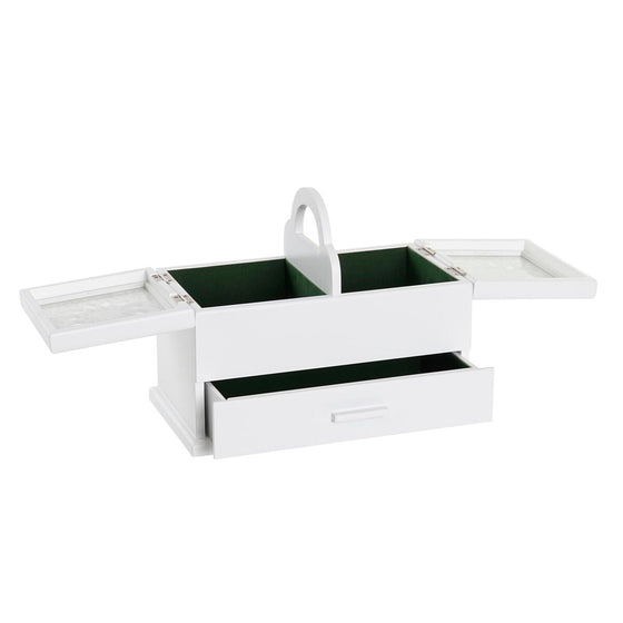 Caja-Joyero DKD Home Decor Cristal Blanco Verde Madera MDF 30 x 17 x 24 cm