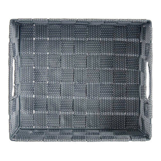 Cesta Trenzada 23 x 8 x 27 cm Gris Tela
