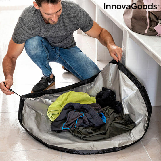 Esterilla para Vestuarios y Bolsa Impermeable 2 en 1 InnovaGoods Gymbag Negro/Plateado (Reacondicionado A)