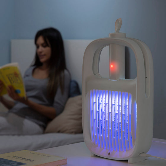 Lámpara Antimosquitos y Raqueta Matainsectos Recargable 2 en 1 Swateck InnovaGoods